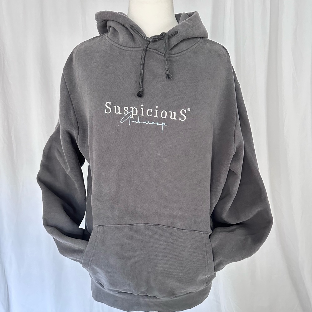 EUC Suspicious Antwerp Hoodie Sweatshirt (worn by Tom Holland)- Dark Grey - sz M